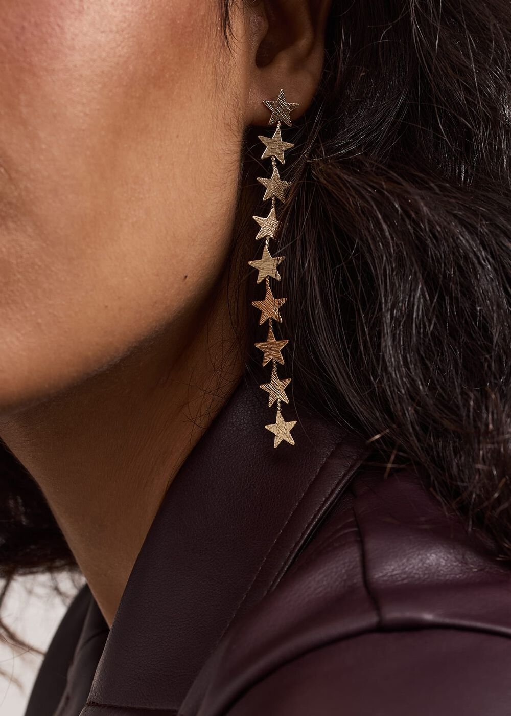 Gold Star Drop Earring Gold