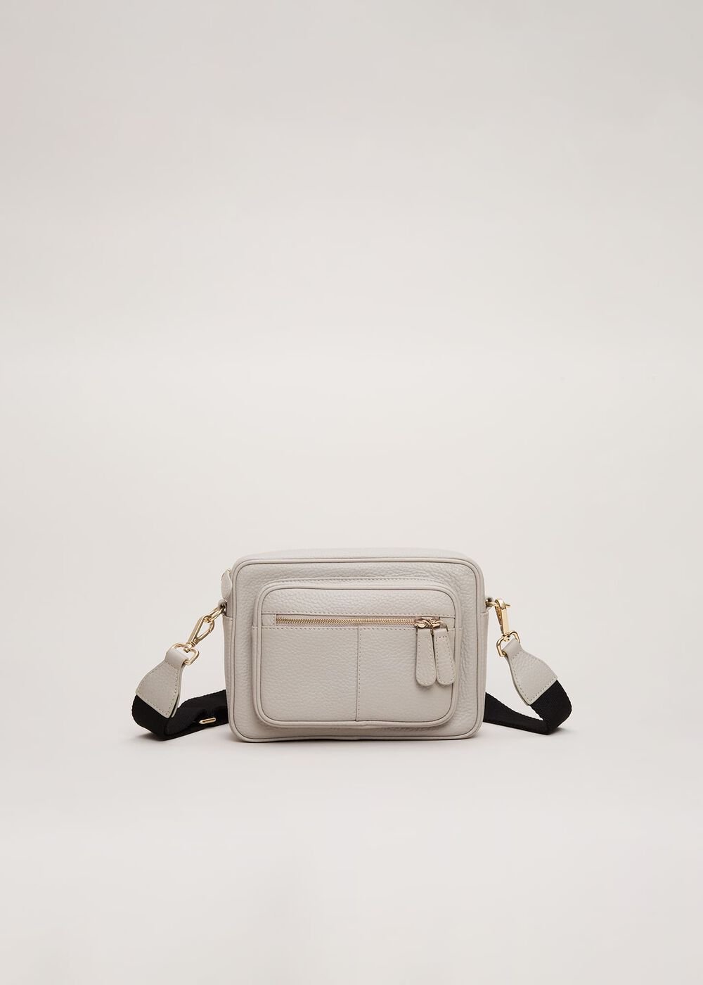 Grey Leather Cross Body Bag Grey