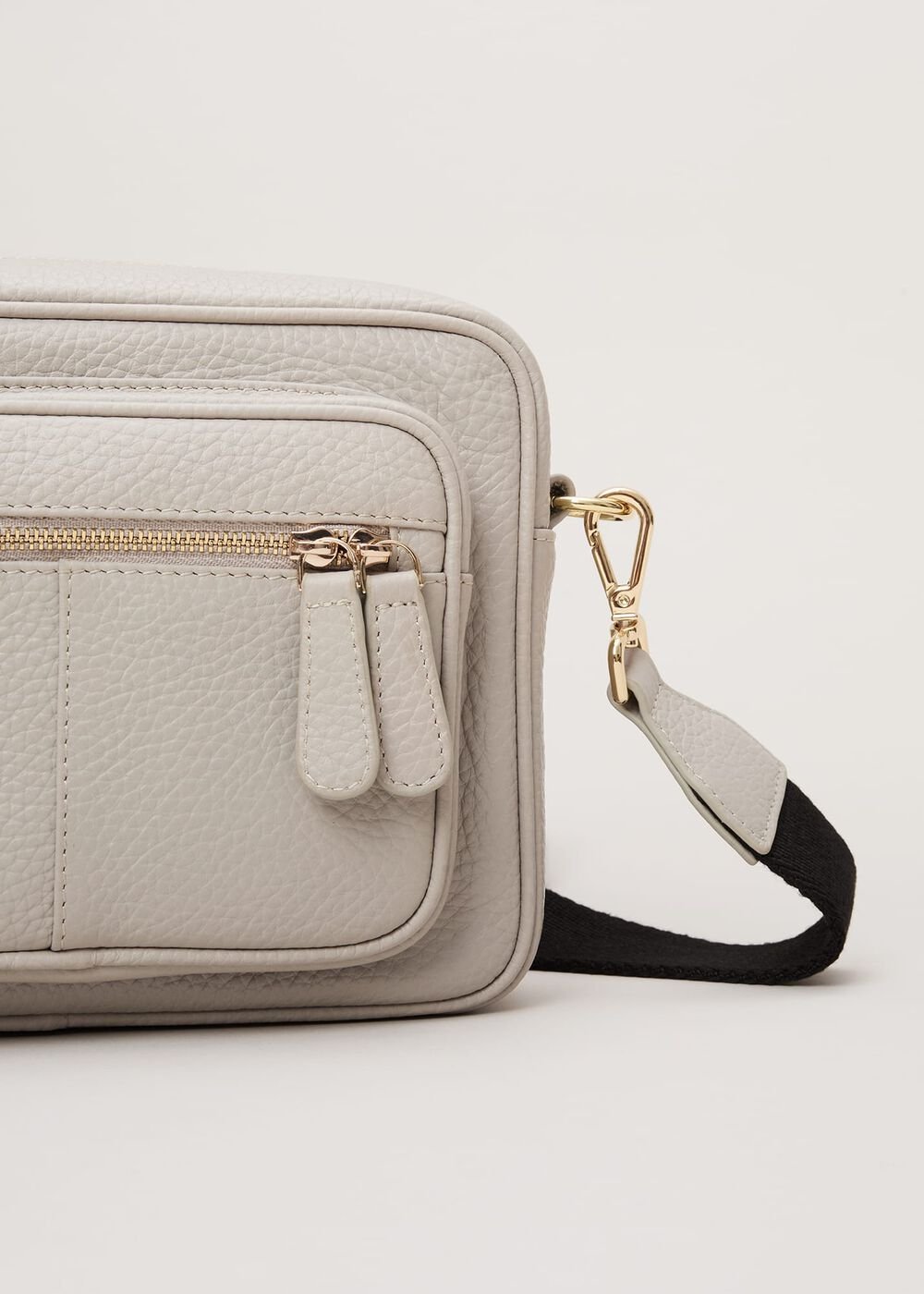 Grey Leather Cross Body Bag Grey