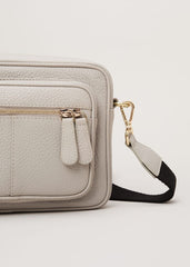 Grey Leather Cross Body Bag Grey