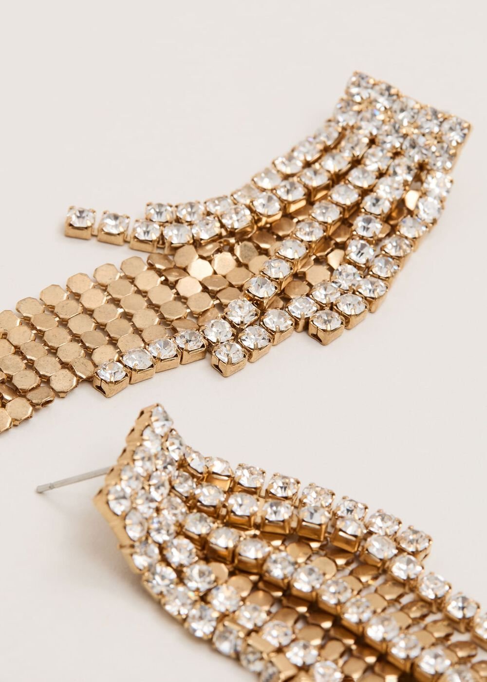 Gold Chainmail Sparkle Drop Earring Gold