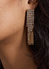 Gold Chainmail Sparkle Drop Earring Gold
