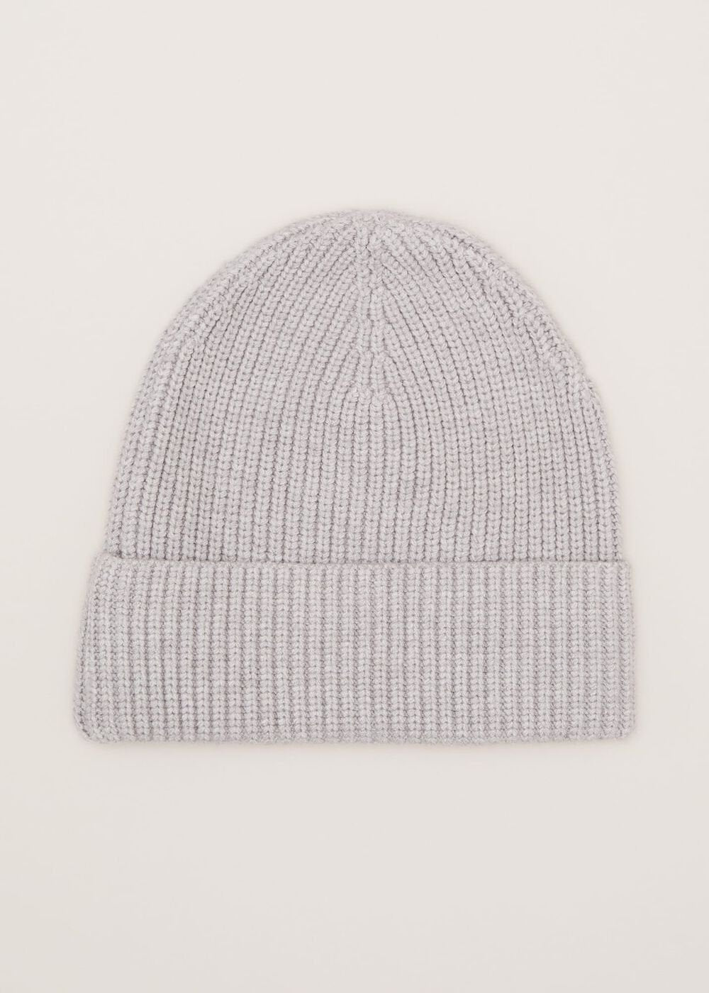 Grey Ribbed Beany Hat Grey
