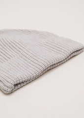 Grey Ribbed Beany Hat Grey