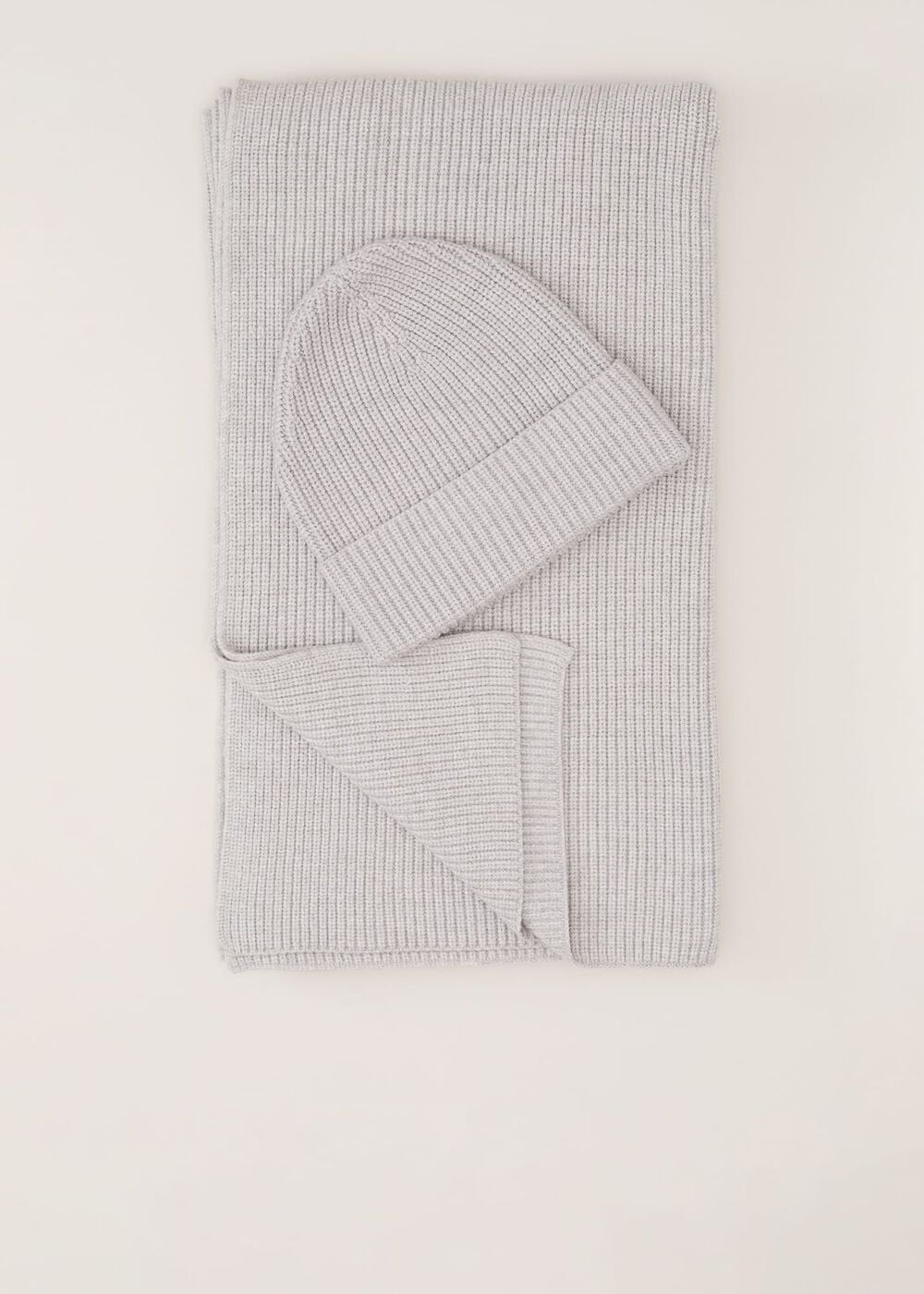 Grey Ribbed Beany Hat Grey