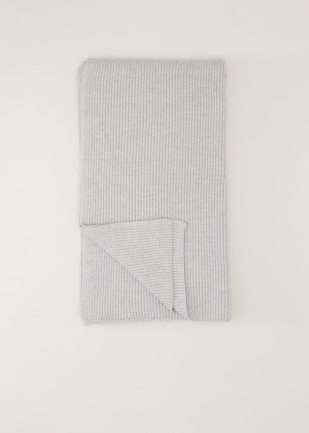 Grey Ribbed Oversized Scarf Grey