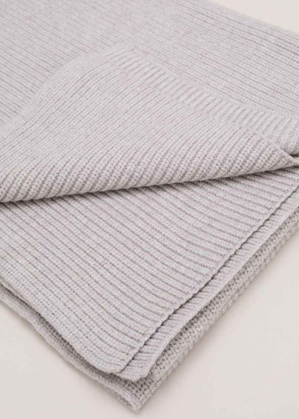 Grey Ribbed Oversized Scarf Grey
