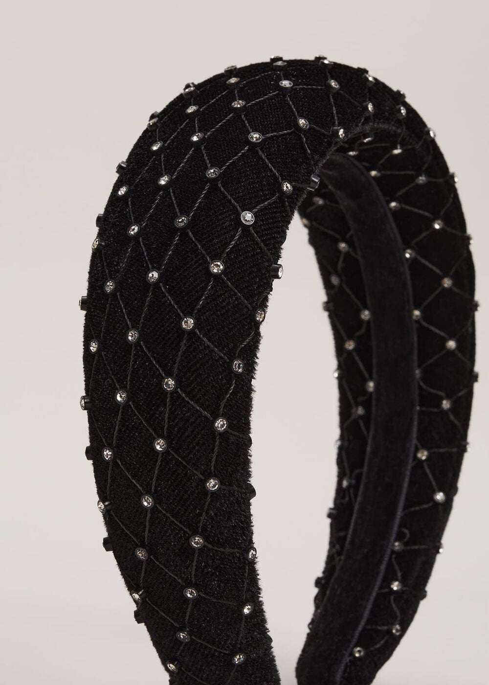 Black Embellished Headband Black