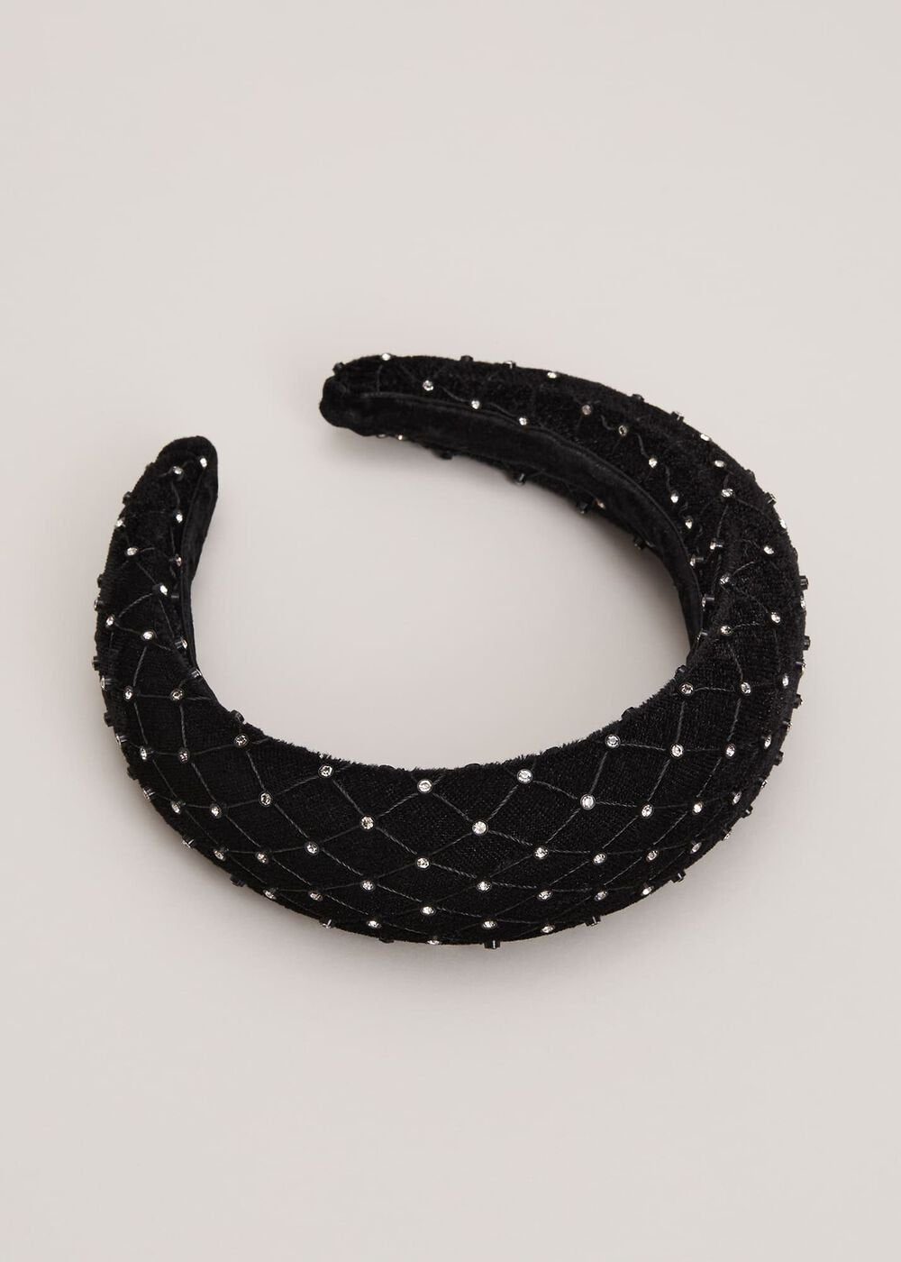 Black Embellished Headband Black