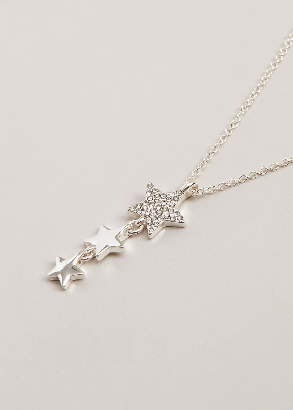 Silver Plated Star Necklace Silver