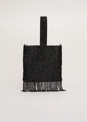 Black Beaded Tassle Bag Black