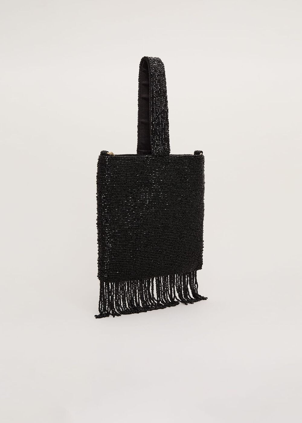 Black Beaded Tassle Bag Black