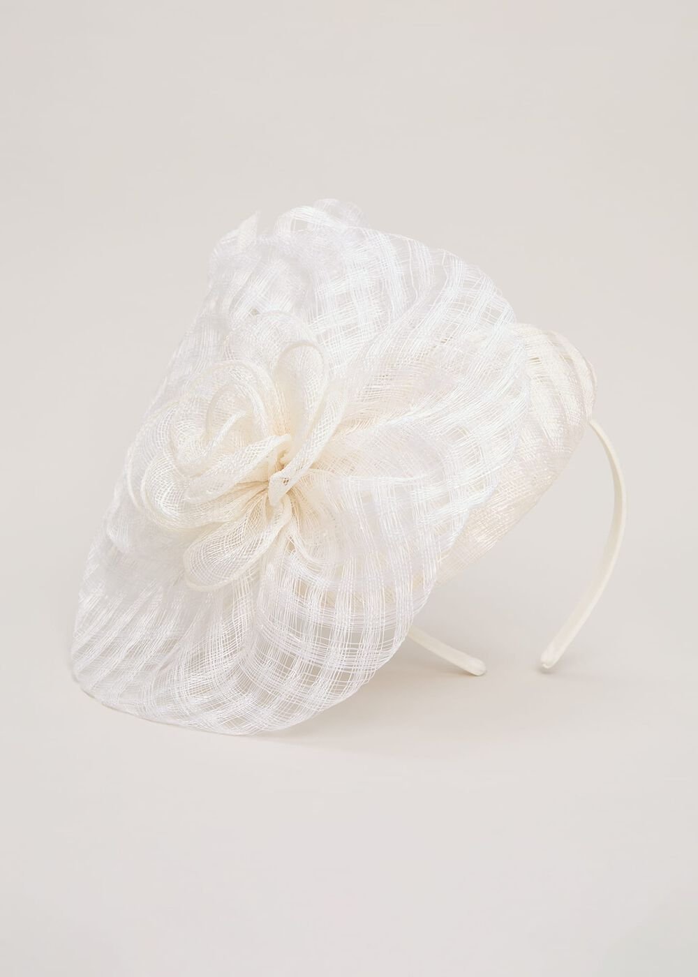 Flower Pillbox Fascinator Ivory