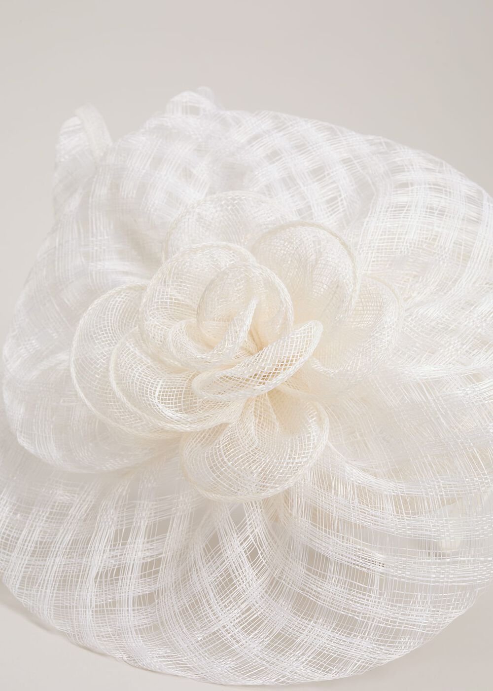 Flower Pillbox Fascinator Ivory