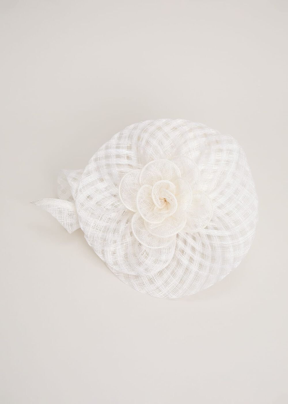 Flower Pillbox Fascinator Ivory