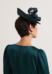 Teal Grossgrain Twist Oval Fascinator Teal