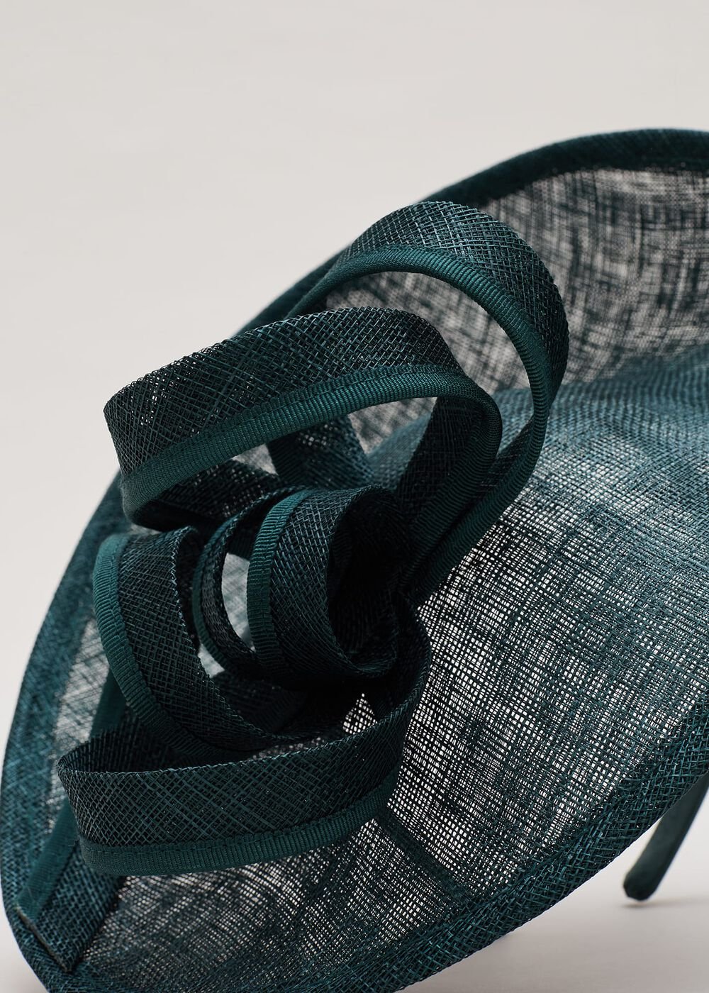 Teal Grossgrain Twist Oval Fascinator Teal