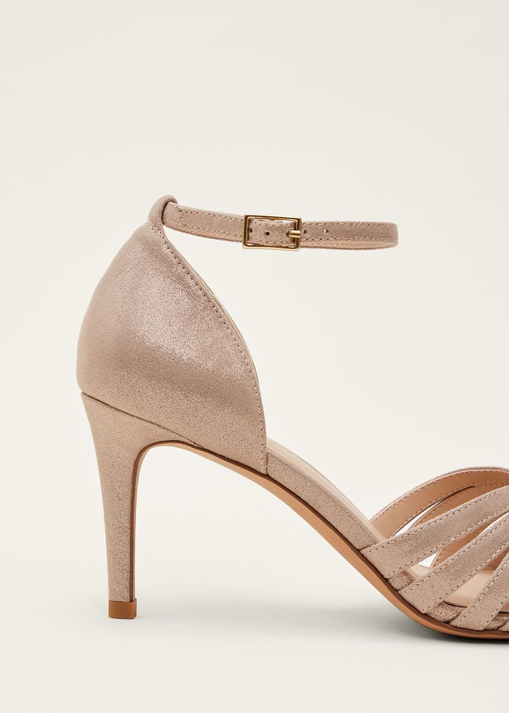 Stitched Metallic Heel Sandal Metallic