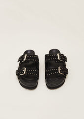 Double Buckle Sandal Black