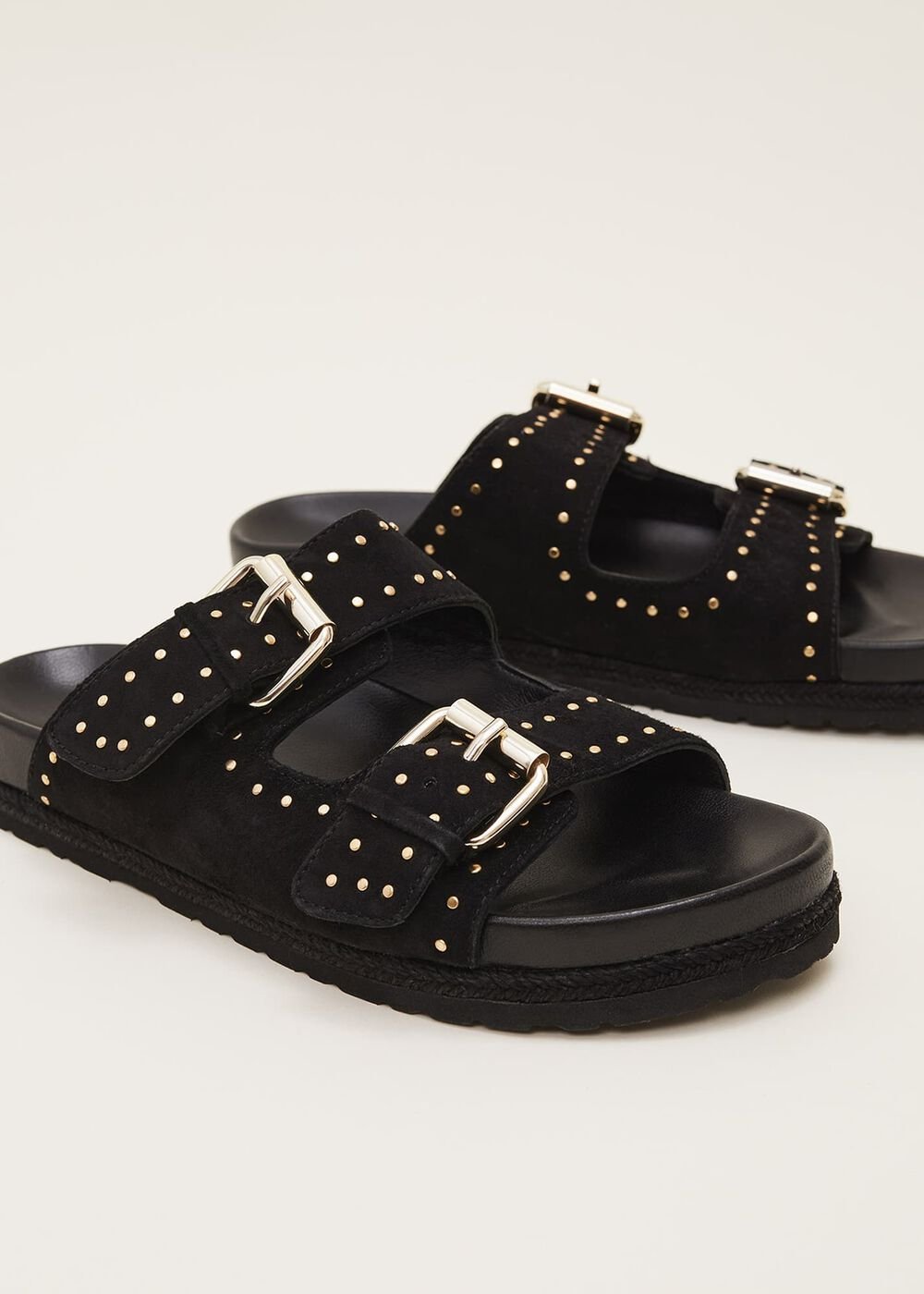 Double Buckle Sandal Black