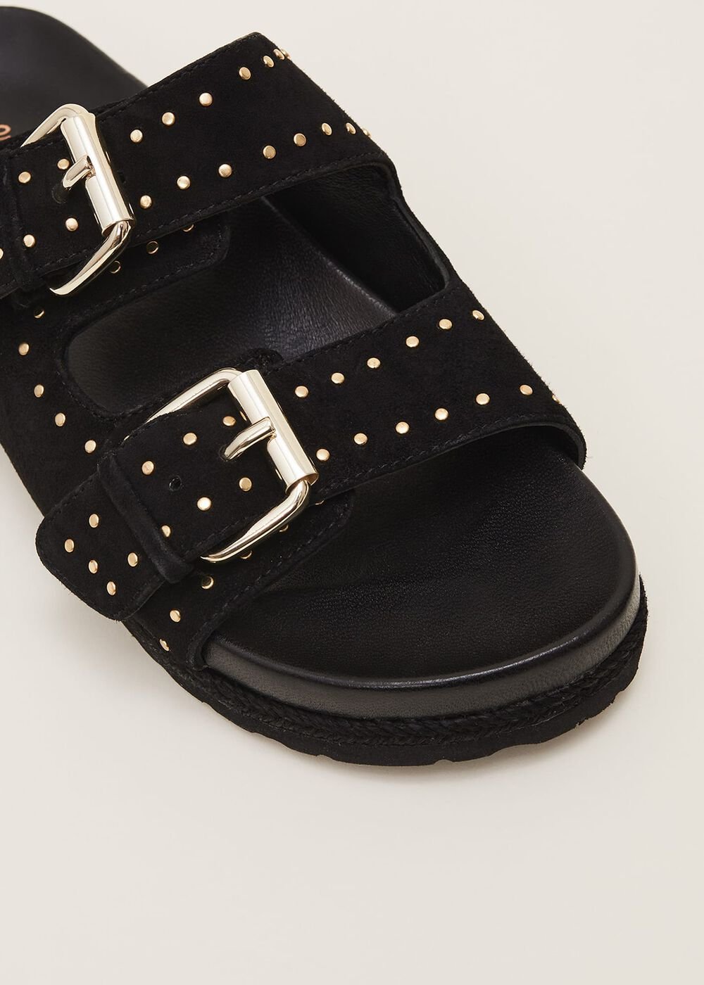 Double Buckle Sandal Black