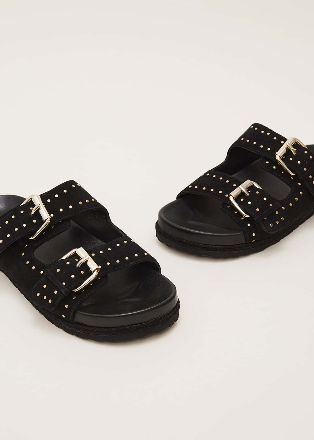 Double Buckle Sandal Black