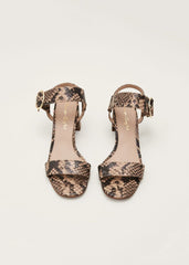 Snake Skin Leather Buckle Sandals Snake
