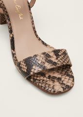 Snake Skin Leather Buckle Sandals Snake