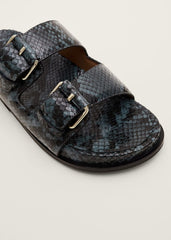 Animal Double Buckle Sandal Teal