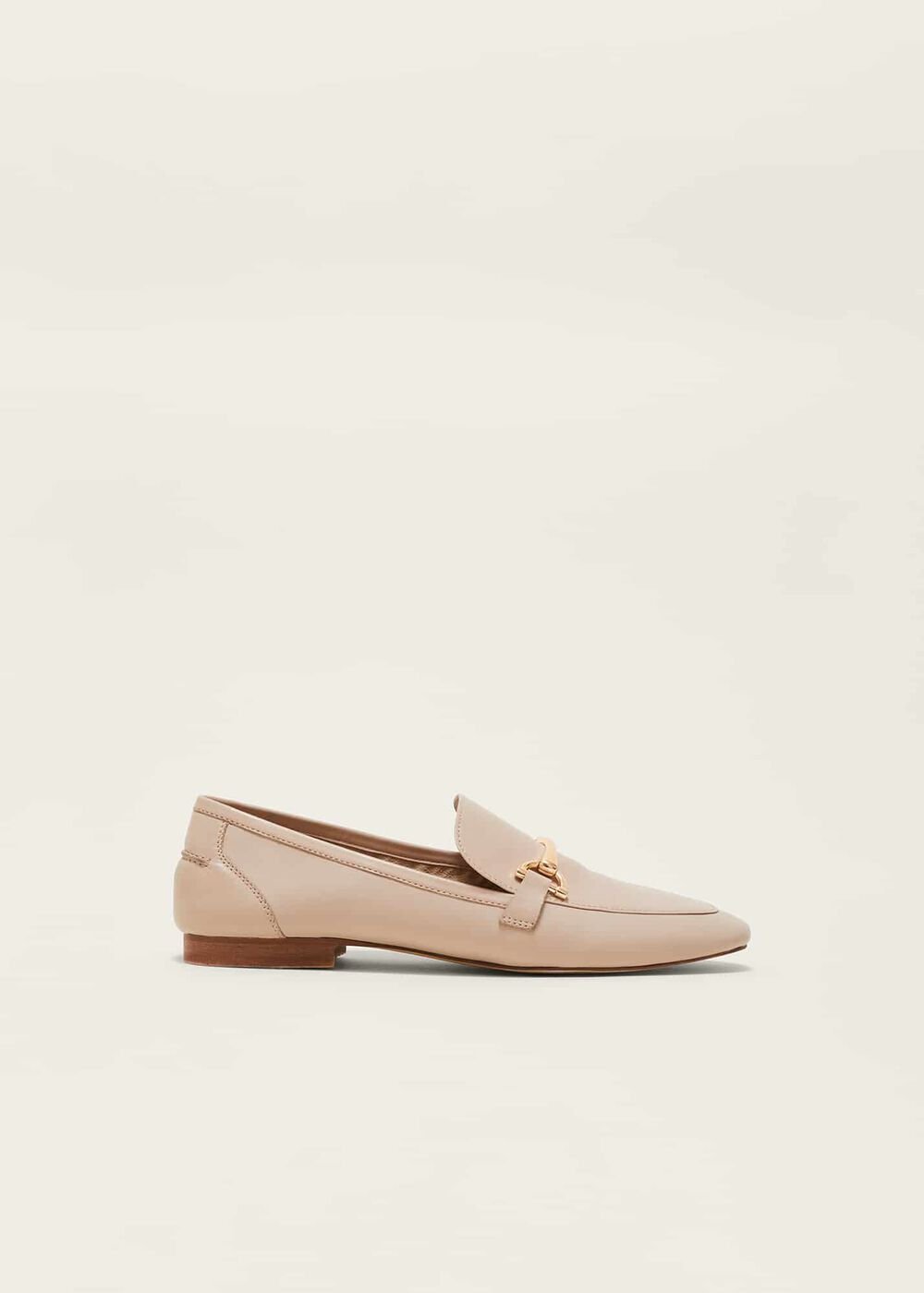 T-Bar Leather Loafers Neutral