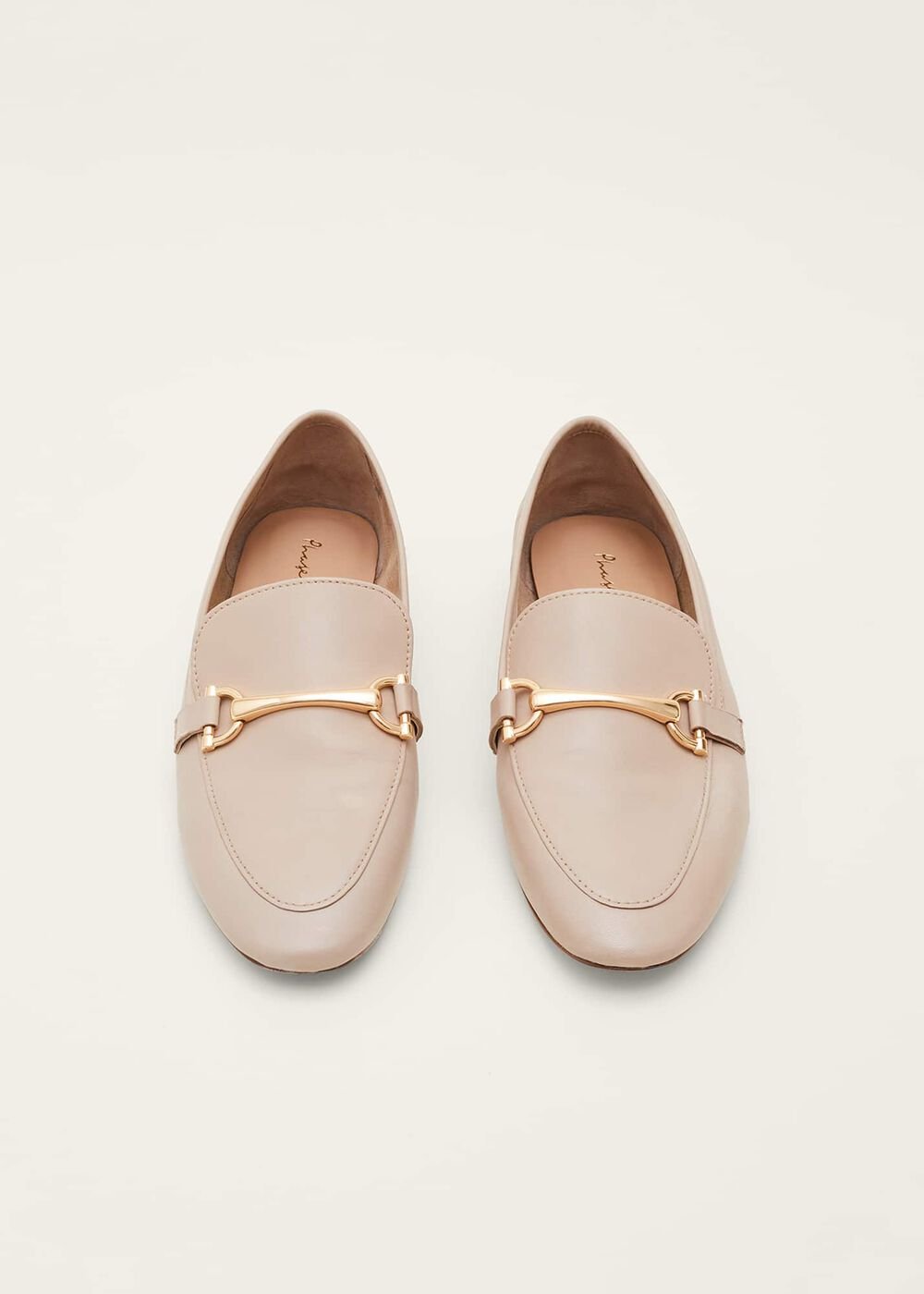 T-Bar Leather Loafers Neutral