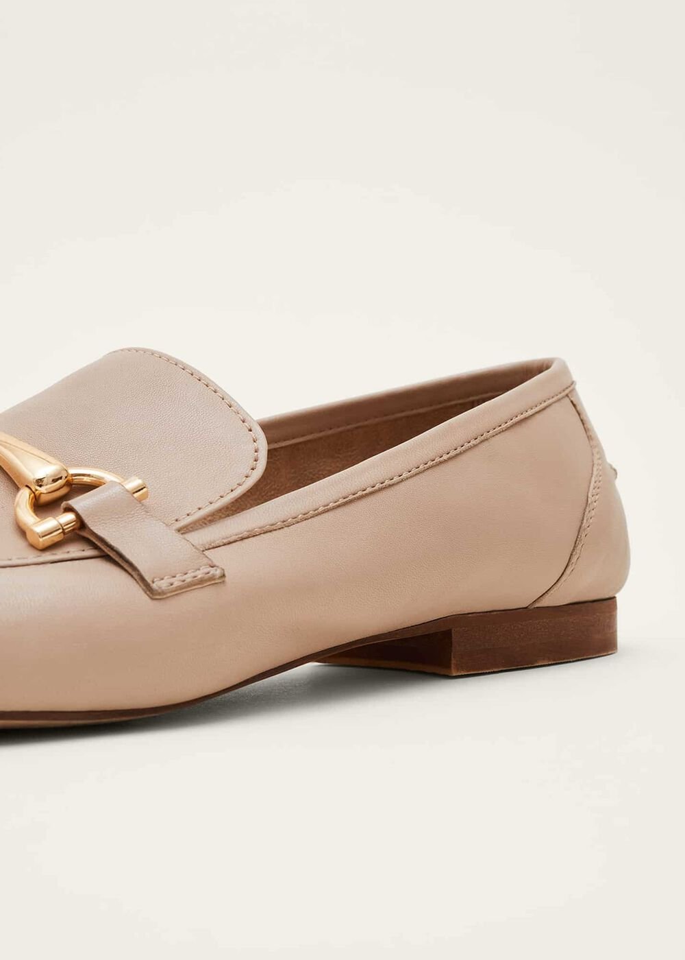 T-Bar Leather Loafers Neutral