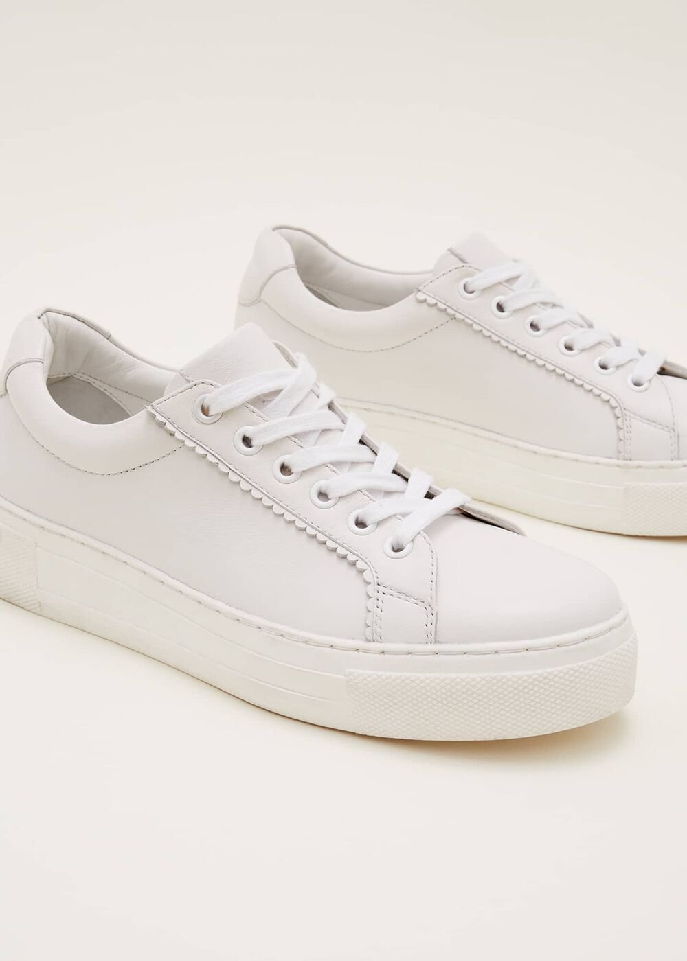 White Leather Trainers White