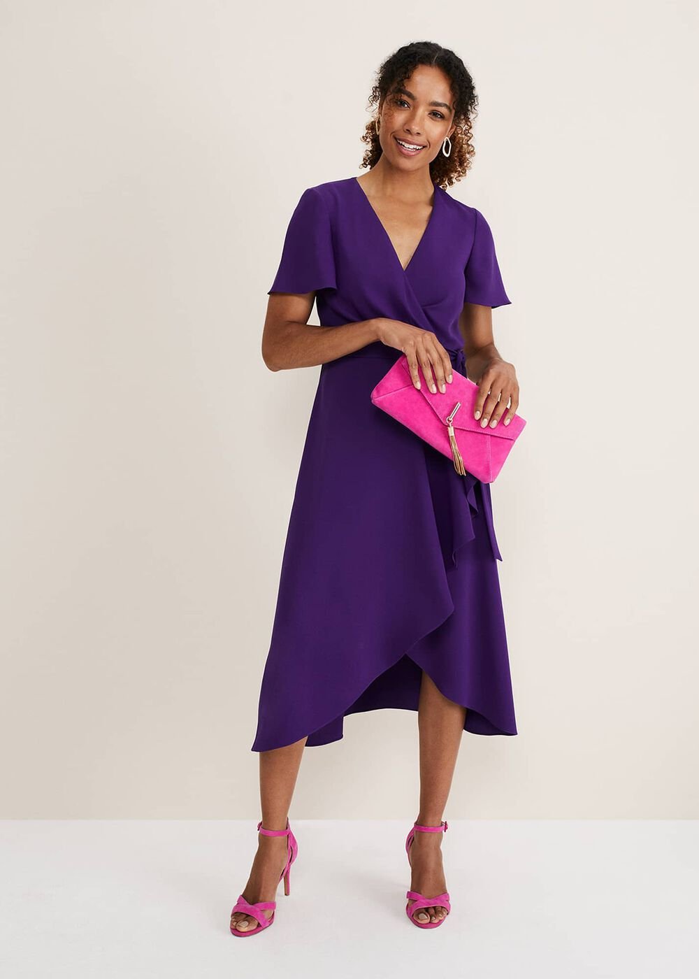 Cut Out Strappy Sandal Magenta