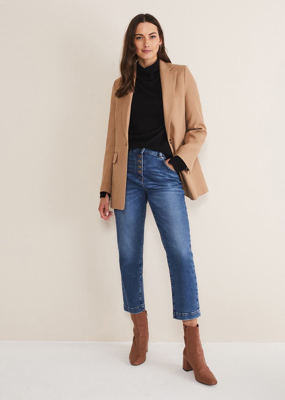 Heeled Ankle Boots Tan