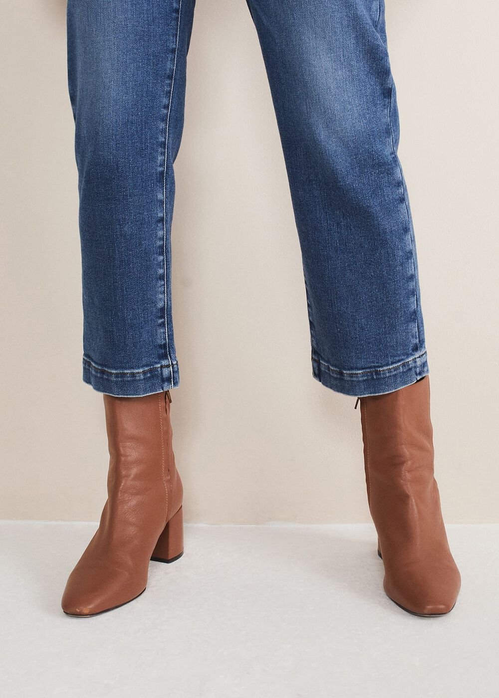 Heeled Ankle Boots Tan