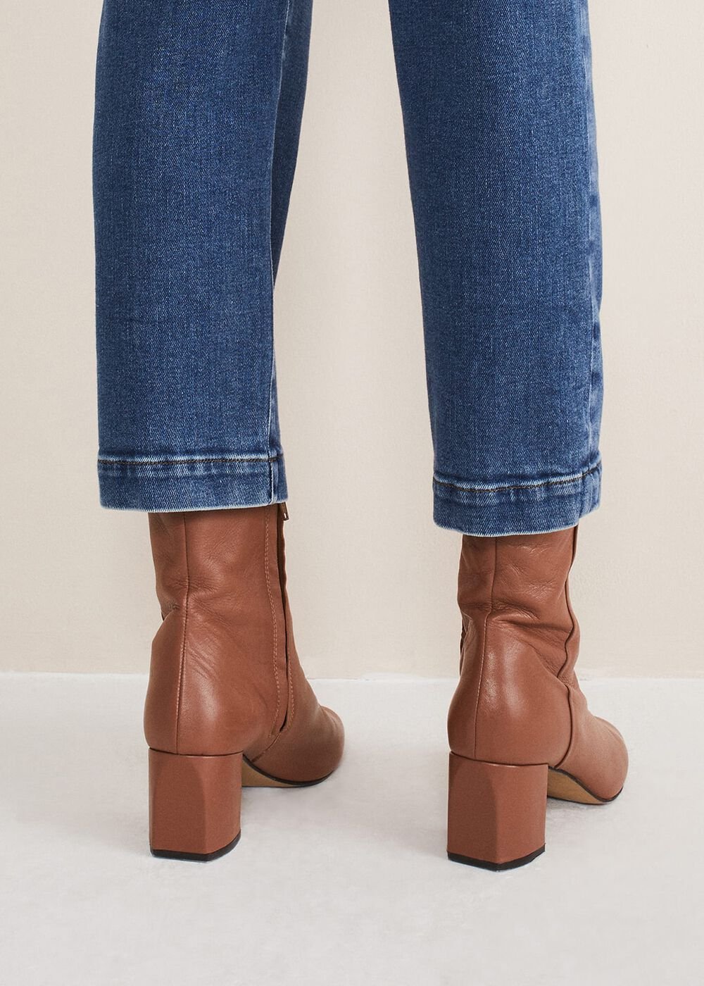 Heeled Ankle Boots Tan