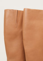 Leather Knee High Boots Camel