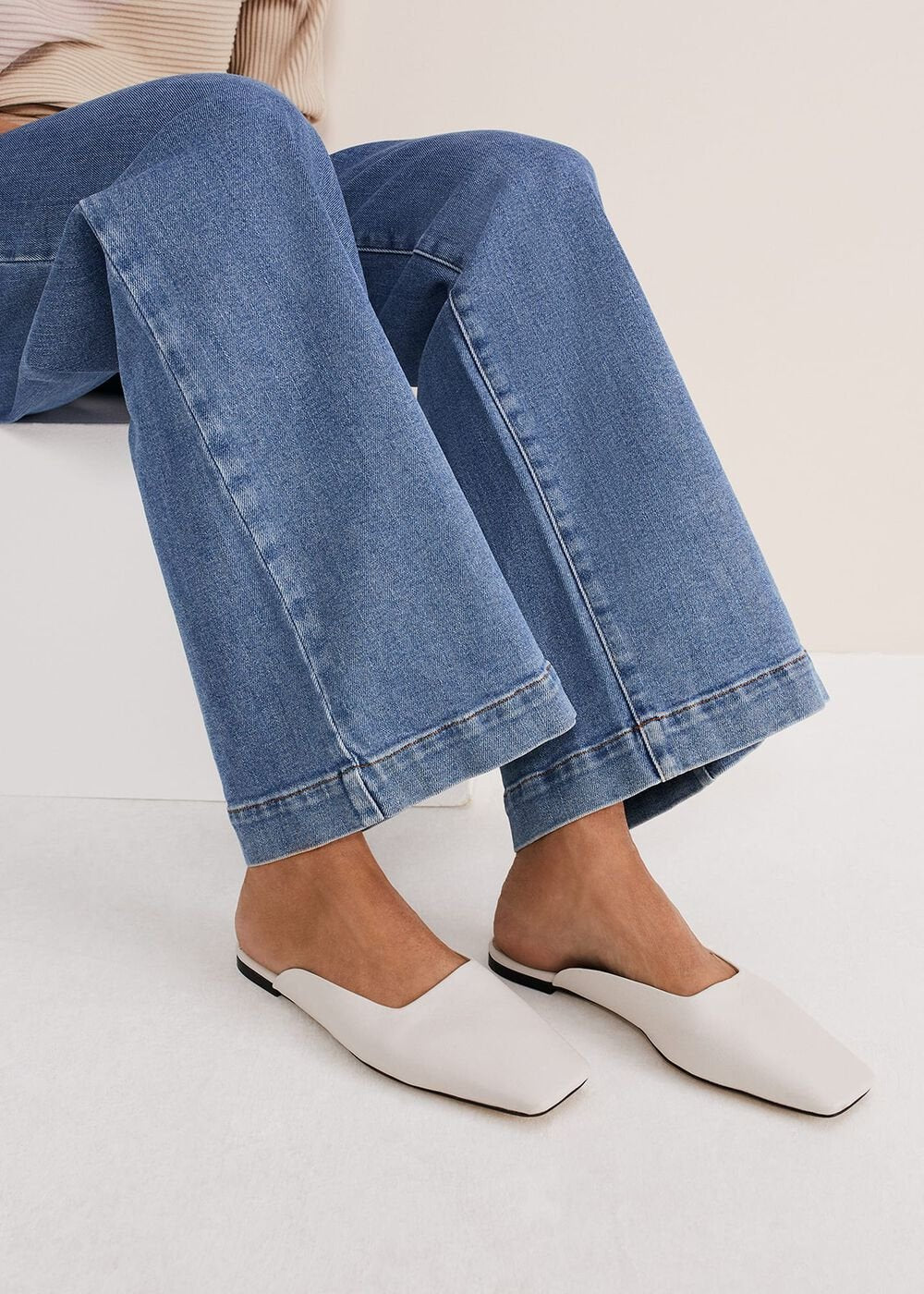 Slip On Mule Shoe Ivory