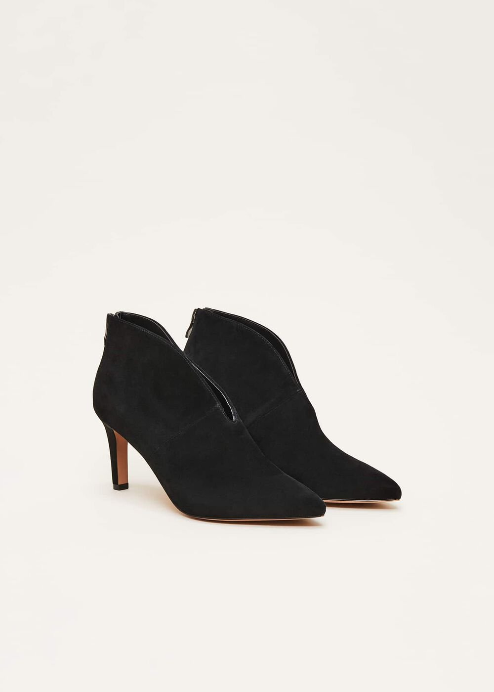 Cut Out Heeled Boots Black