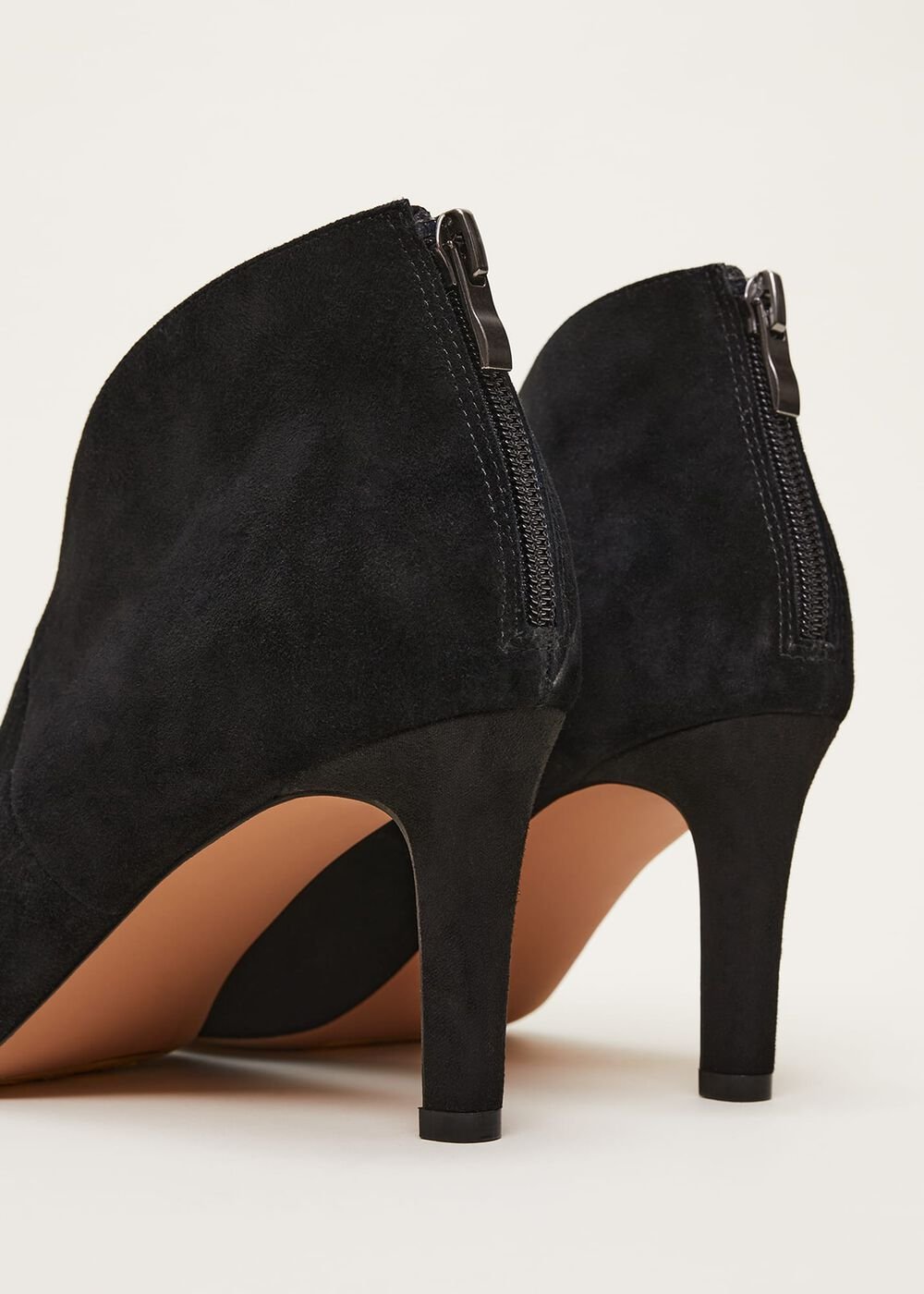 Cut Out Heeled Boots Black