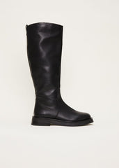 Flat Knee High Boot Black