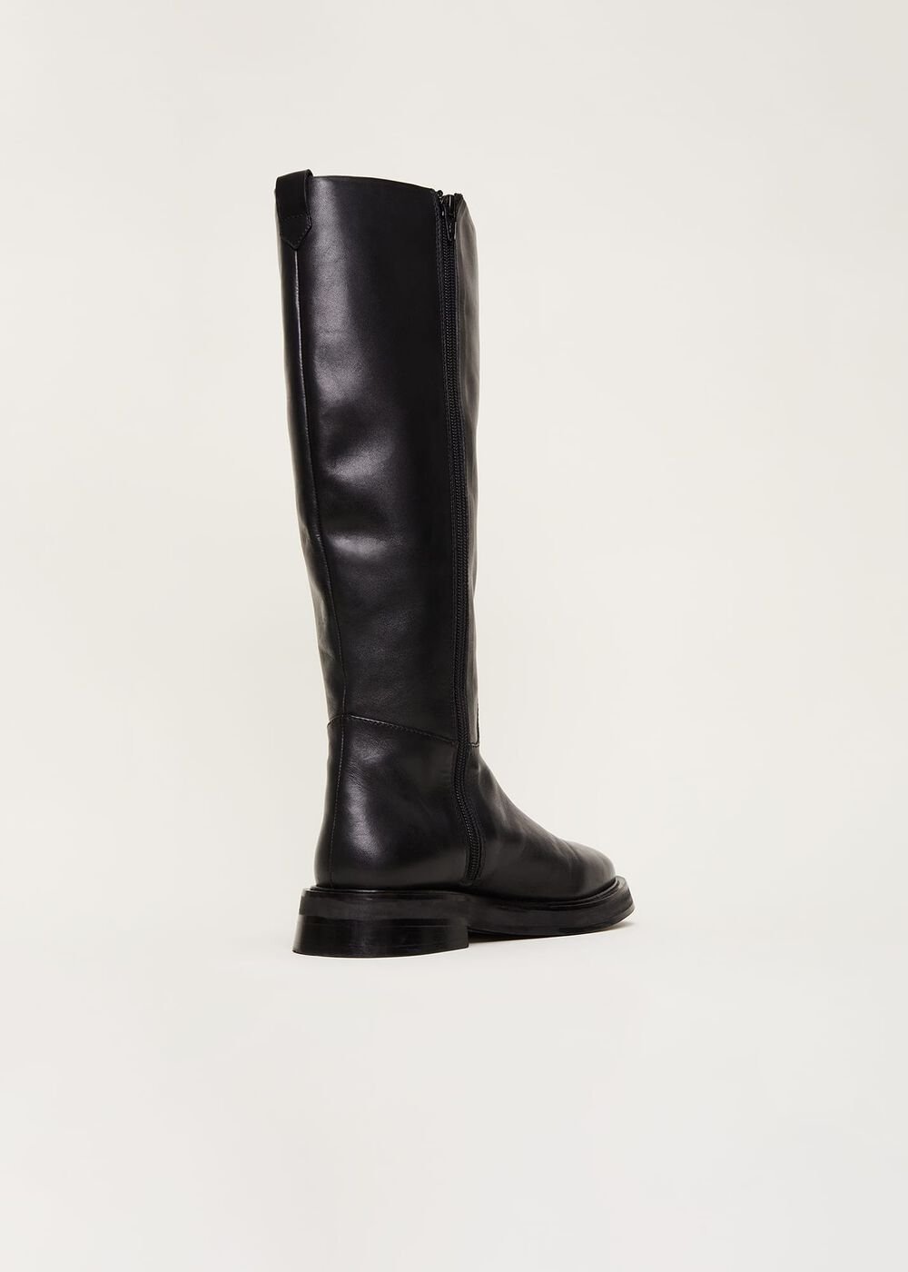Flat Knee High Boot Black
