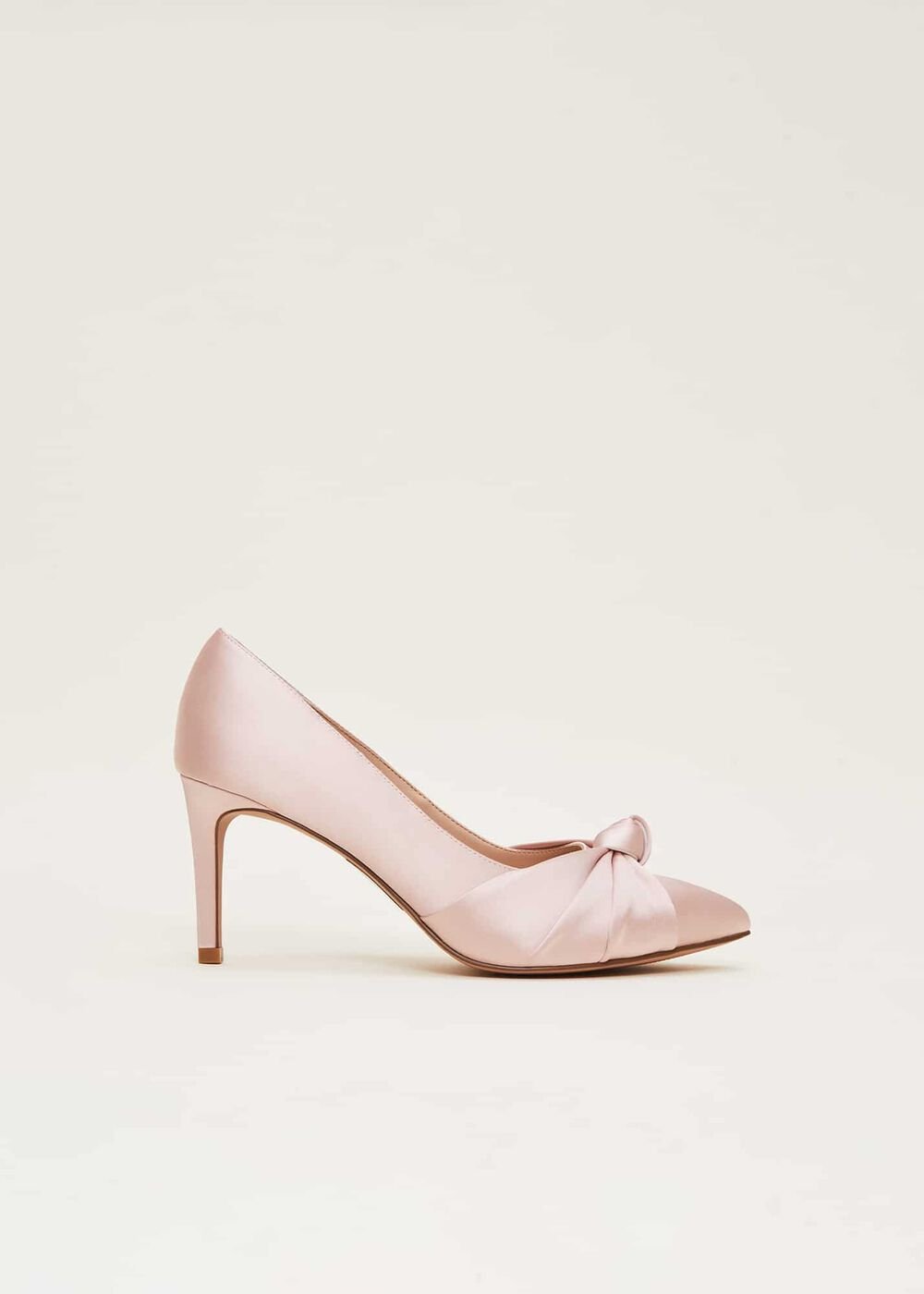 Satin Knot Front Court Shoe Antique Rose