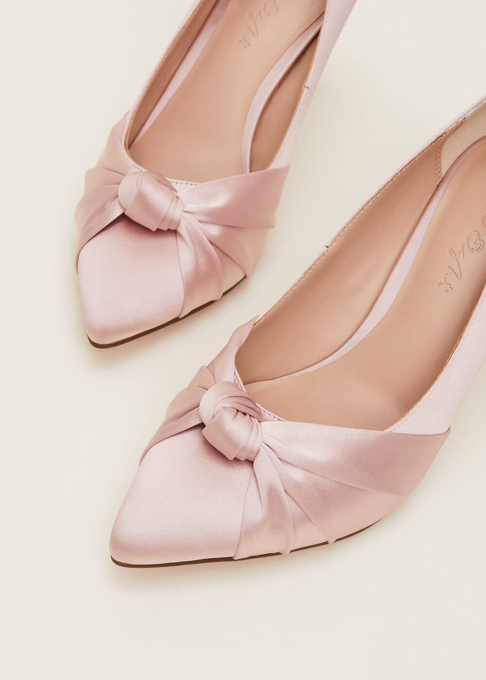 Satin Knot Front Court Shoe Antique Rose