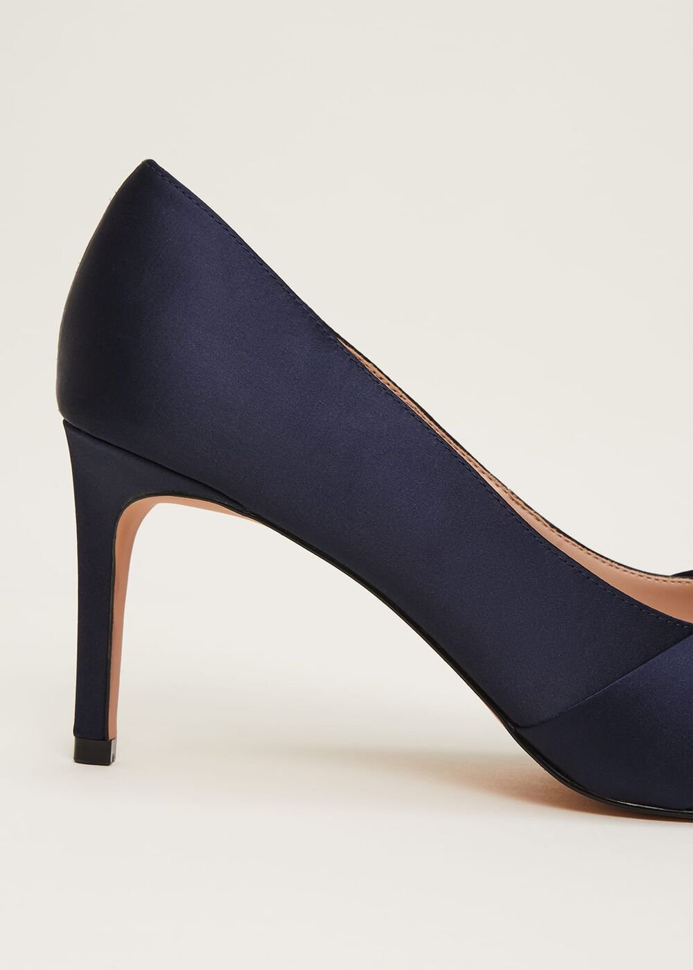 Satin Knot Front Court Shoe Navy