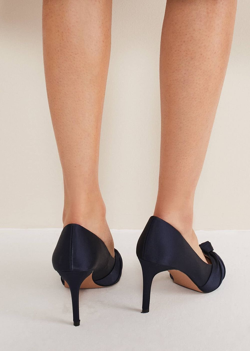 Satin Knot Front Court Shoe Navy