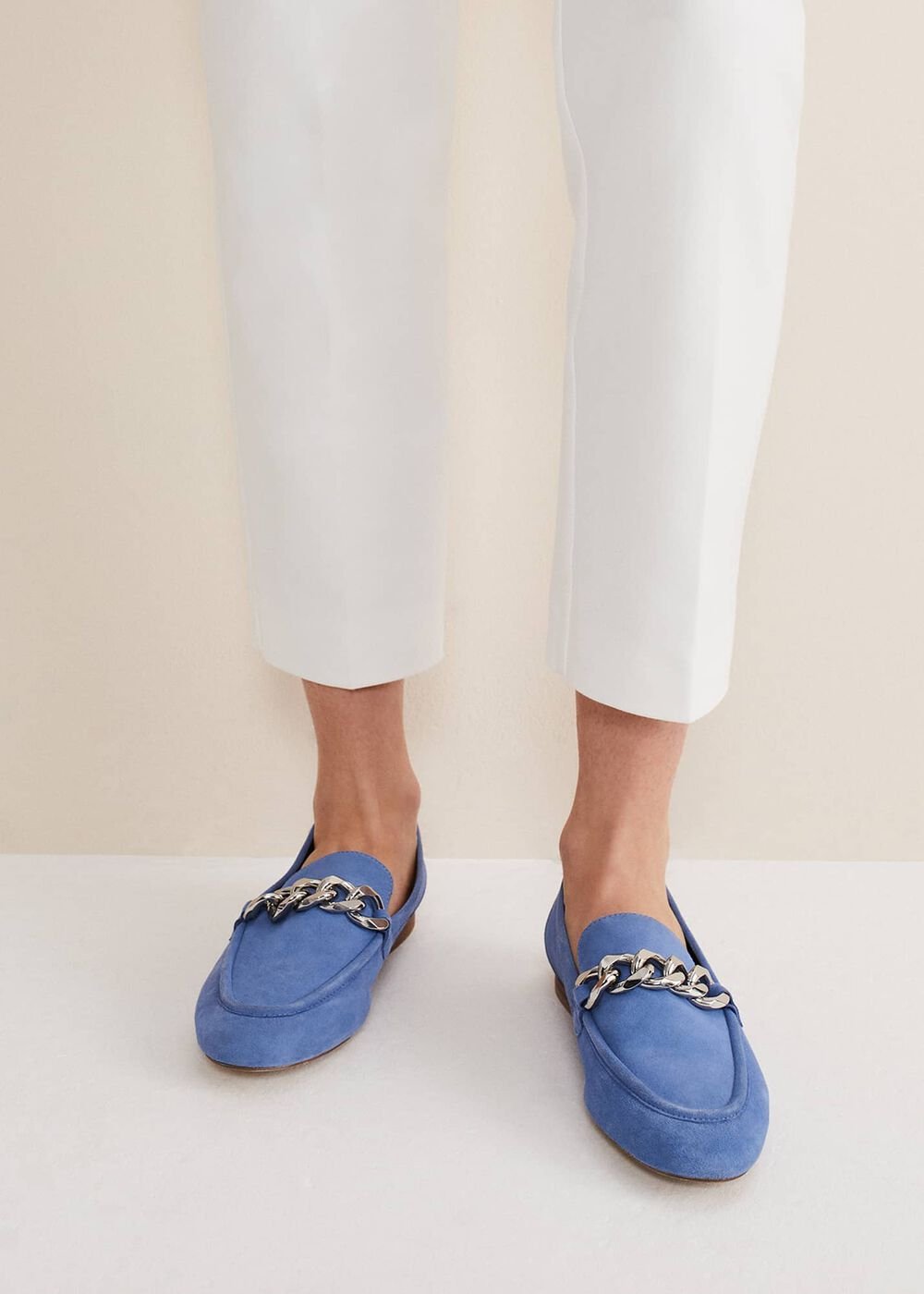 Chain Detail Loafer Shoe Blue