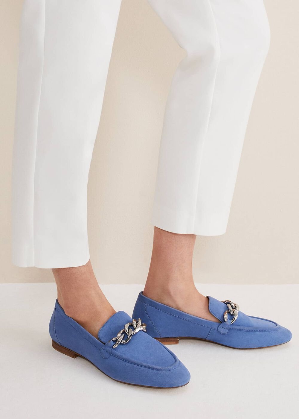 Chain Detail Loafer Shoe Blue
