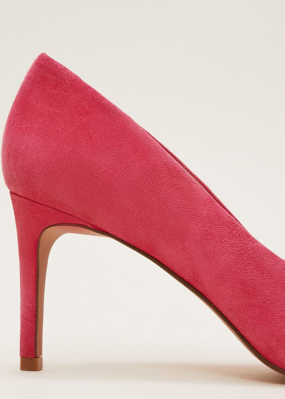 Suede Bow Front Court Shoes Raspberry